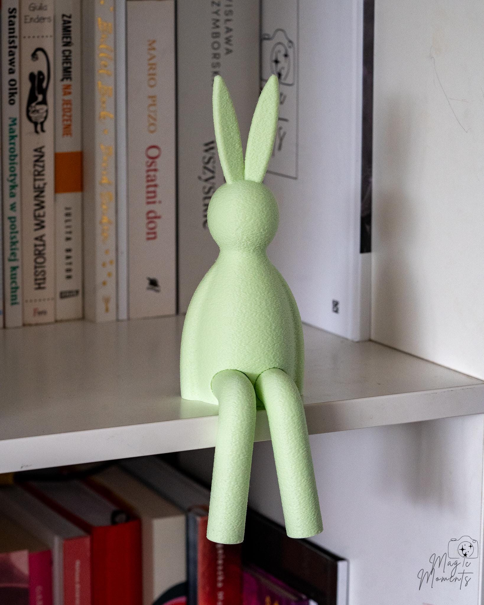 mint green easter bunny shelf sitter 3d printed rabbit decor