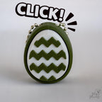 3D printed Easter egg clicker with textured zigzag detail