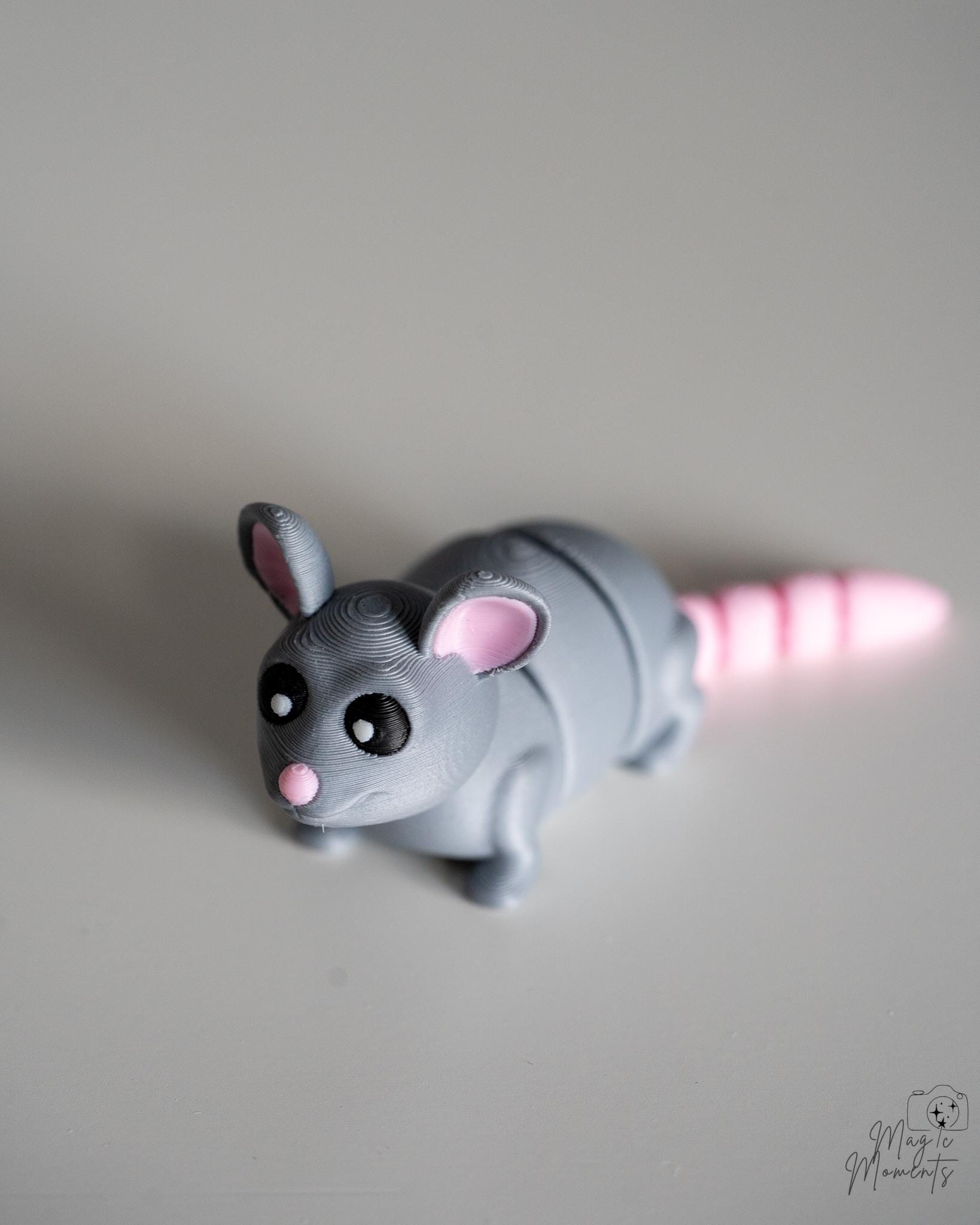 Gray rat figurine 3d printed cute rat mouse