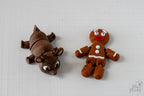 christmas figurine set 3d printed gingerbread man and reindeer