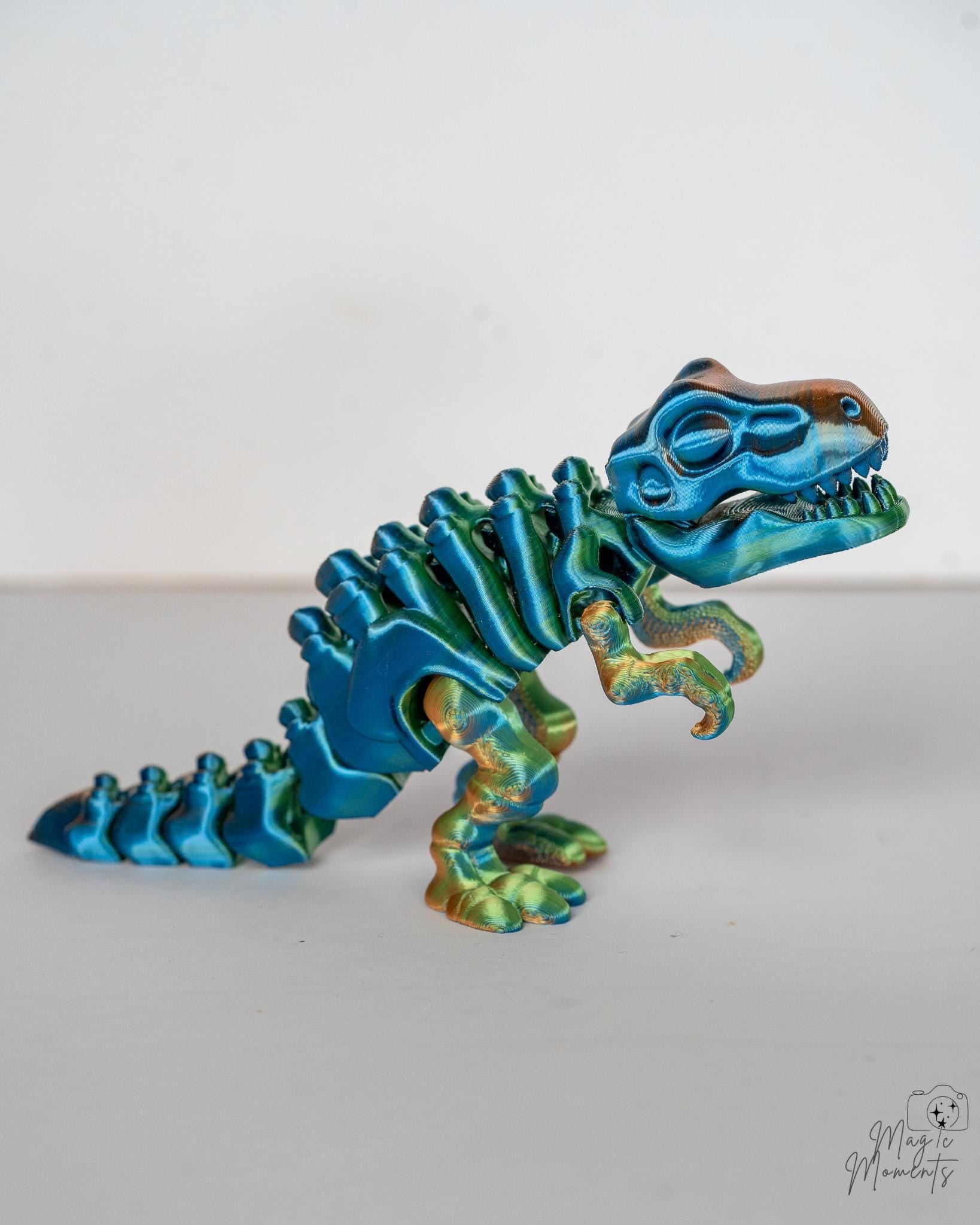 rainbow skeleton t rex figure