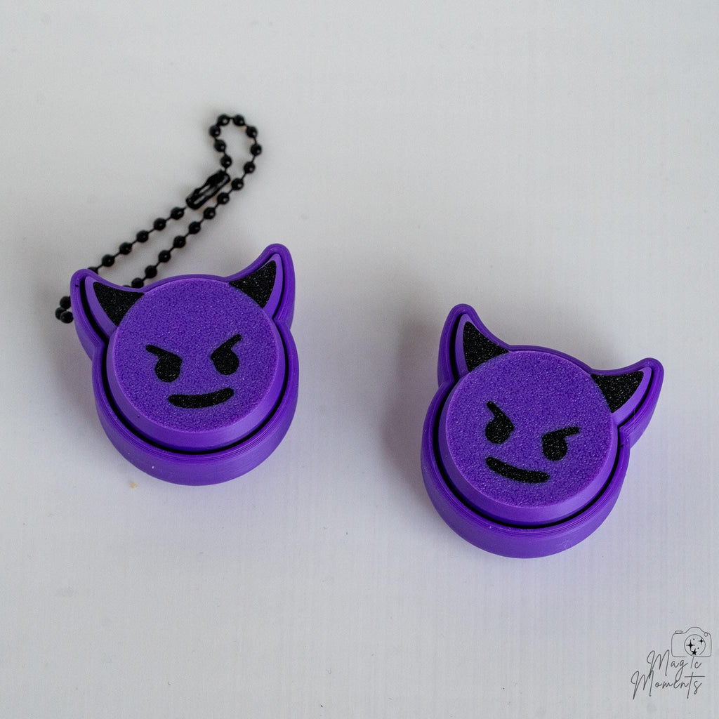 devil emoji keychain 3d printed fidget clicker