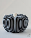 grey ribbed pumpkin seasonal decoration