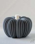 grey ribbed pumpkin seasonal decoration