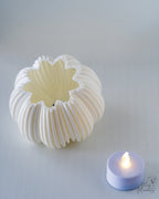 ribbed pumpkin tealight holder led candle decor