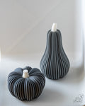 Grey pumpkin tealight holder with grey squash holder