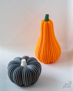 Orange butternut squash tealight holder with grey pumpkin