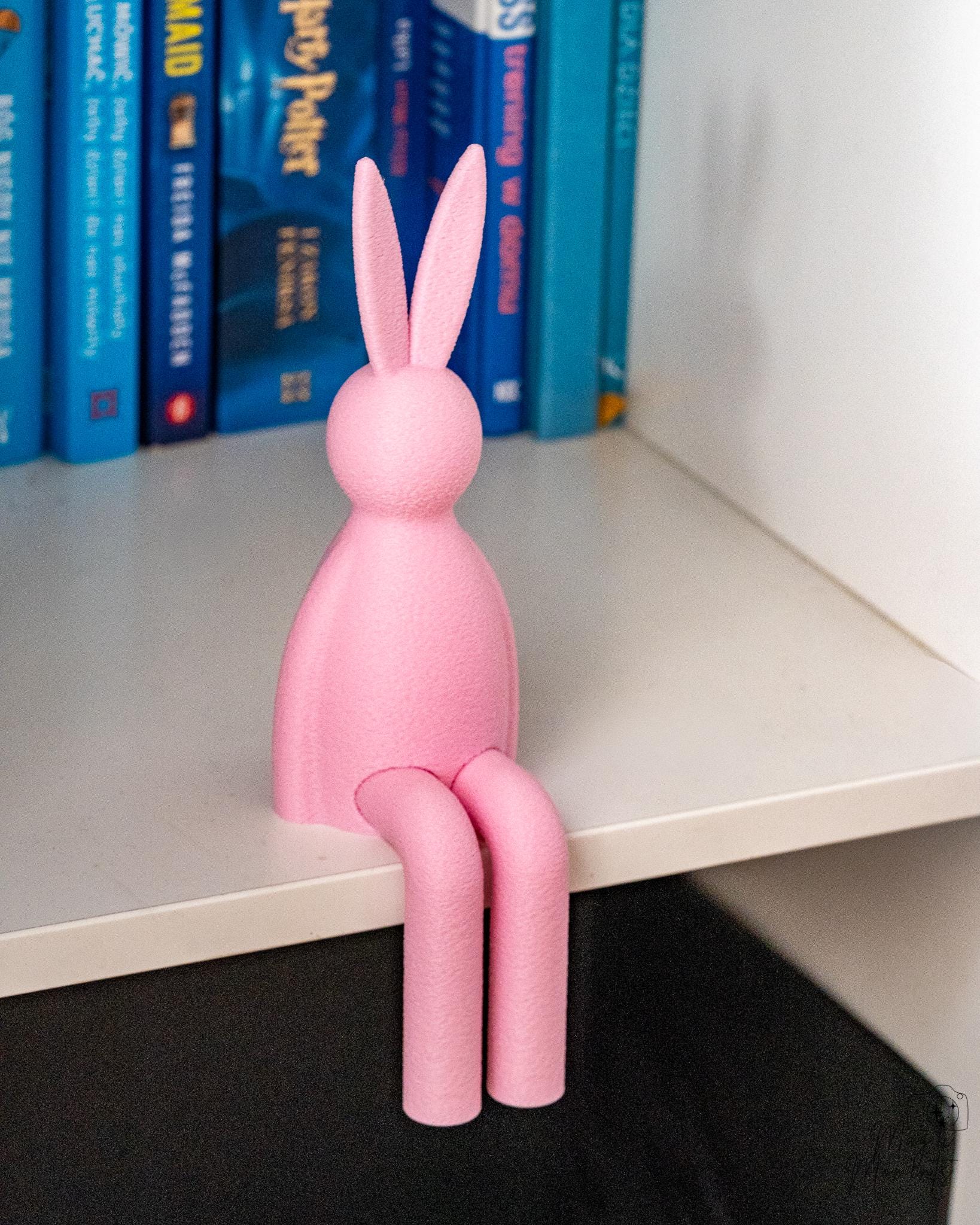 pink easter bunny shelf sitter 3d printed rabbit decor