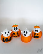 Mini ghost pumpkin clicker figures