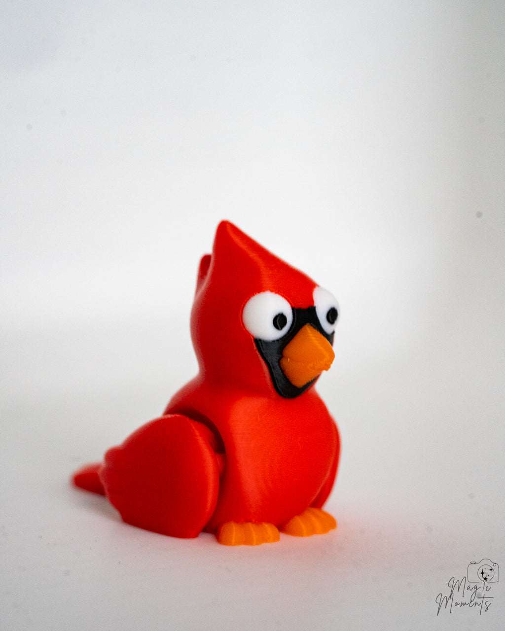 red cardinal figurine 3d printed bird decor