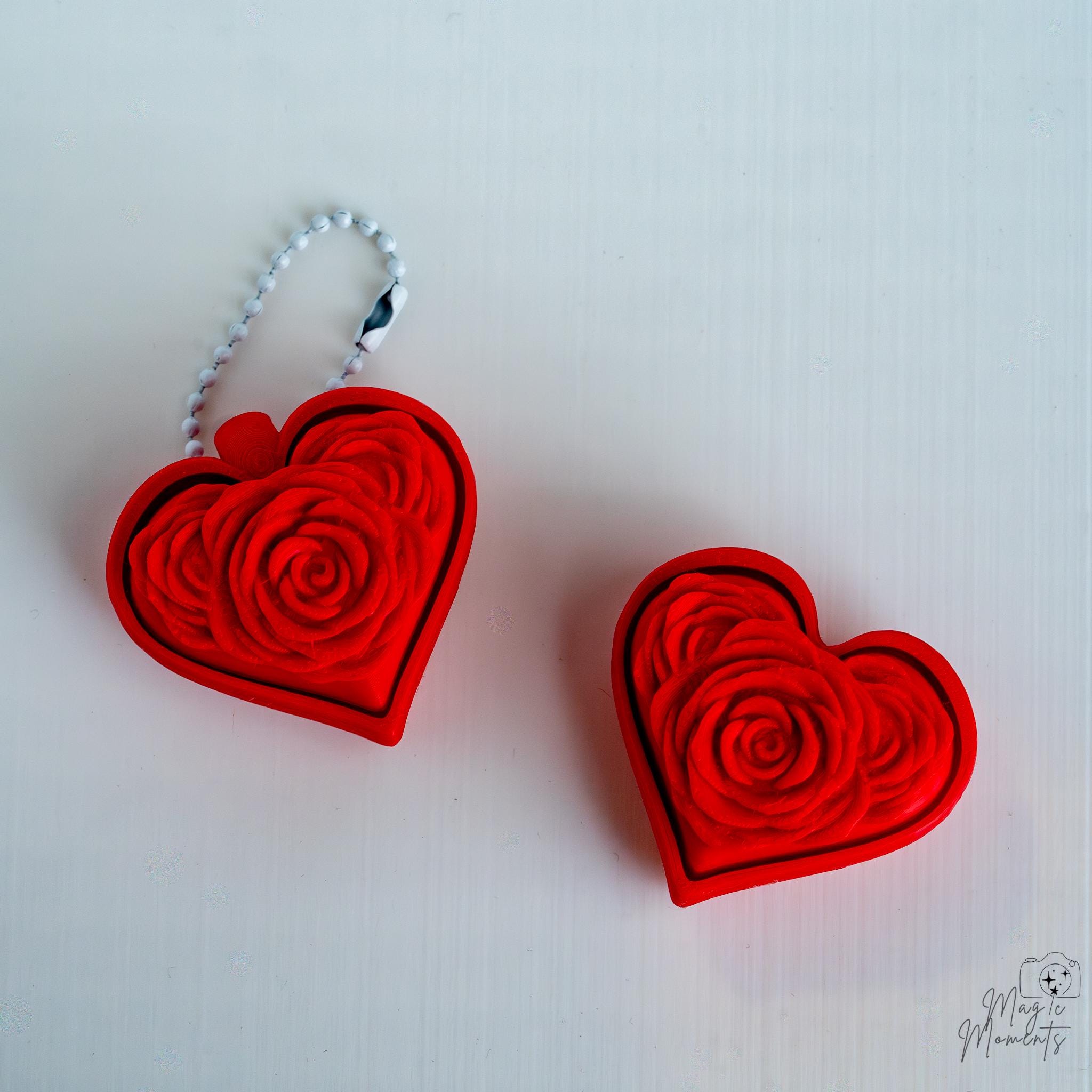 rose heart clicker keychain 3d printed valentine fidget