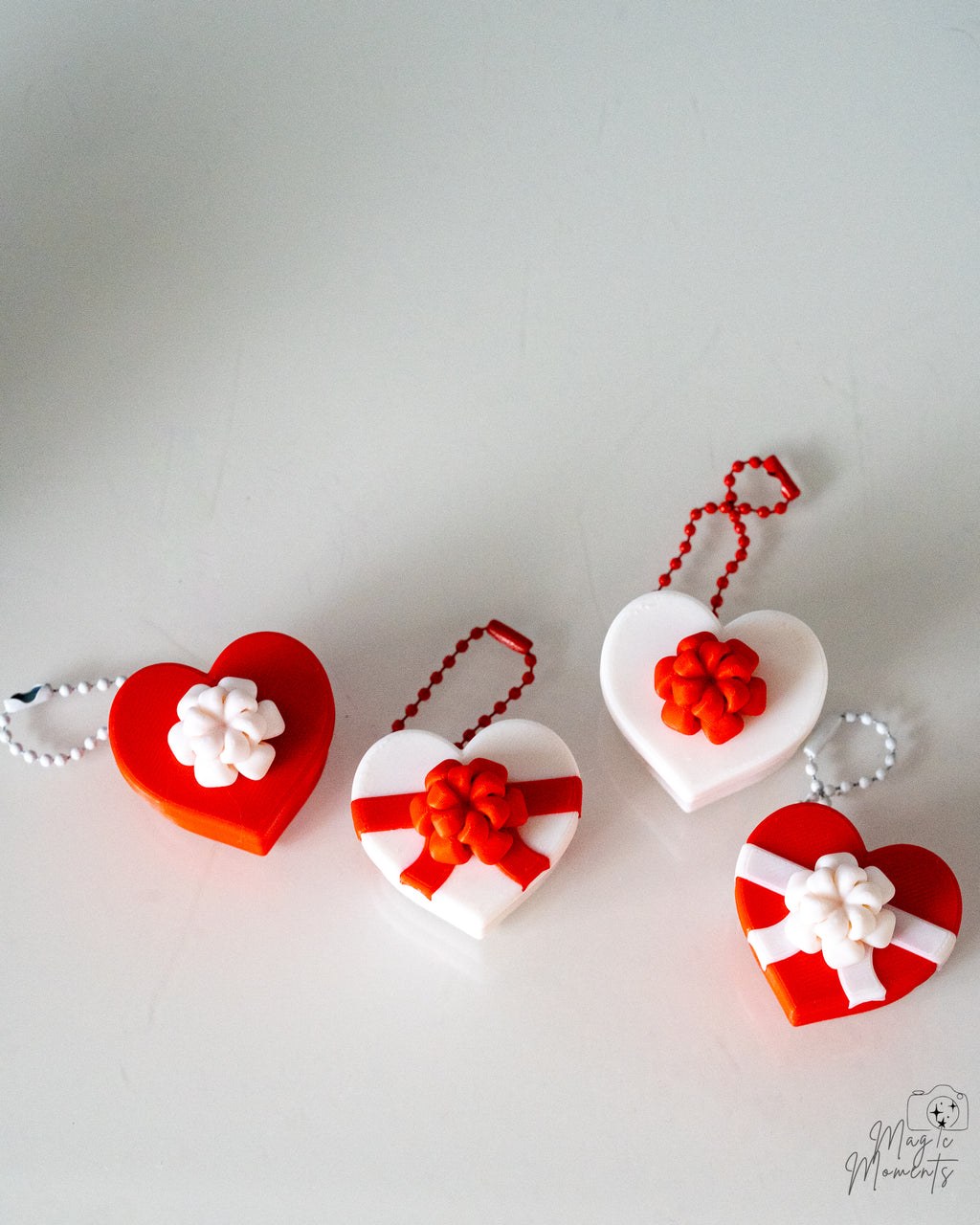 heart gift clicker ornaments