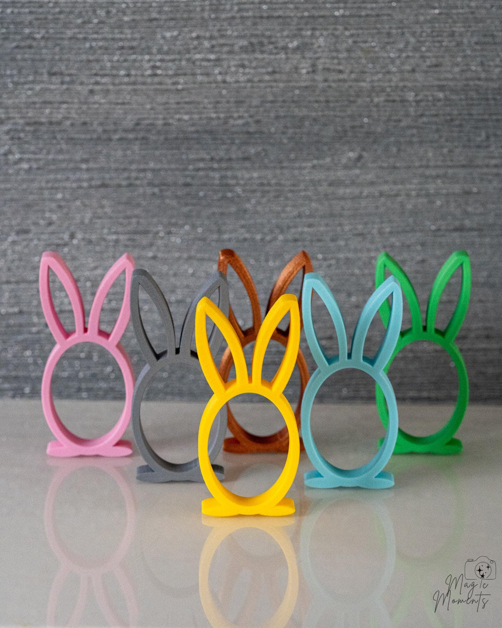 Easter bunny egg holder display in multiple colours