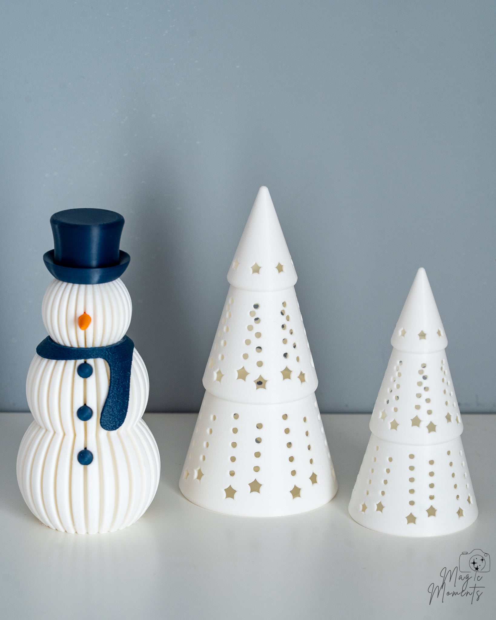 snowman with christmas tree decor set