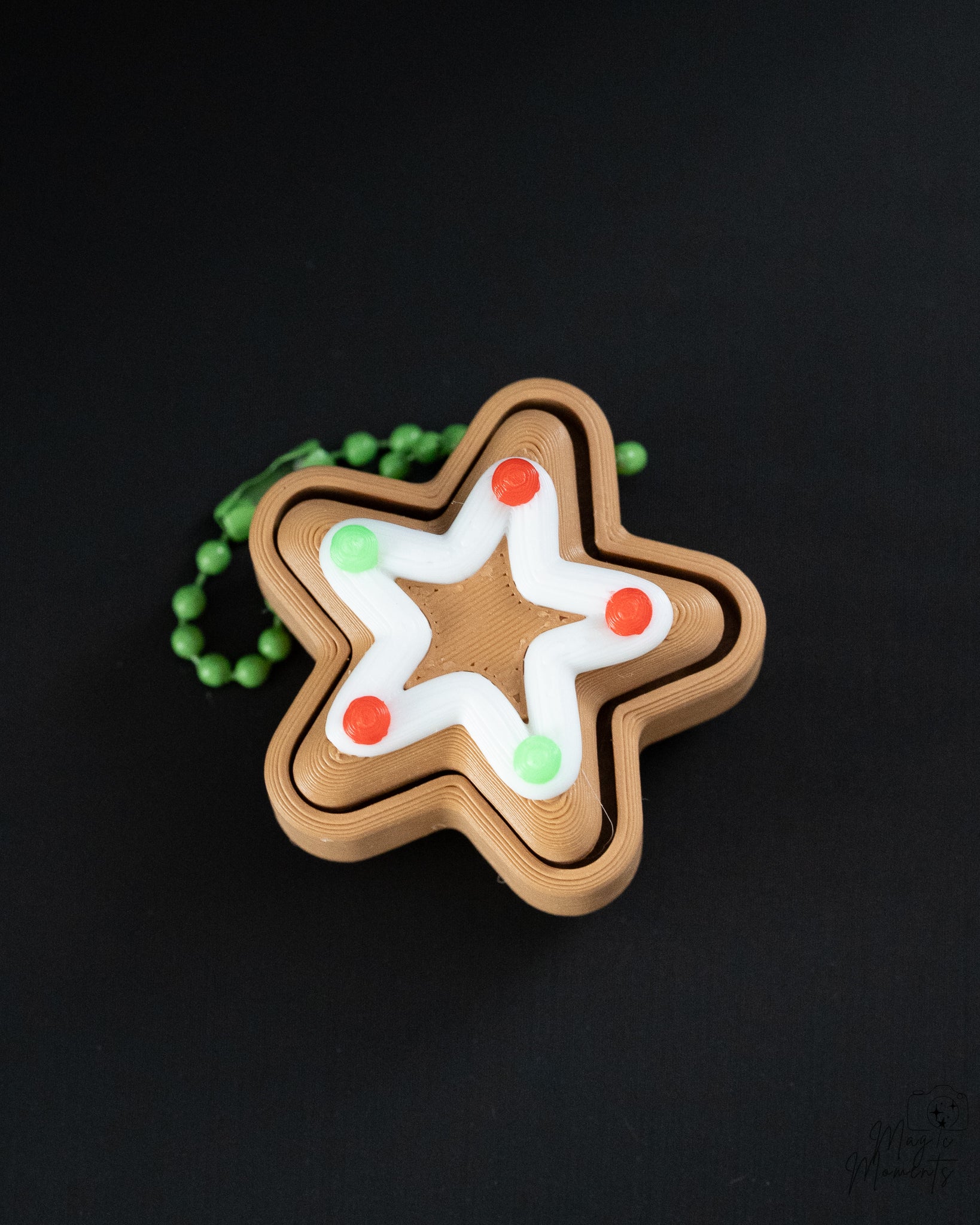 sprinkle gingerbread star clicker keychain