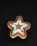 white icing gingerbread star clicker fidget