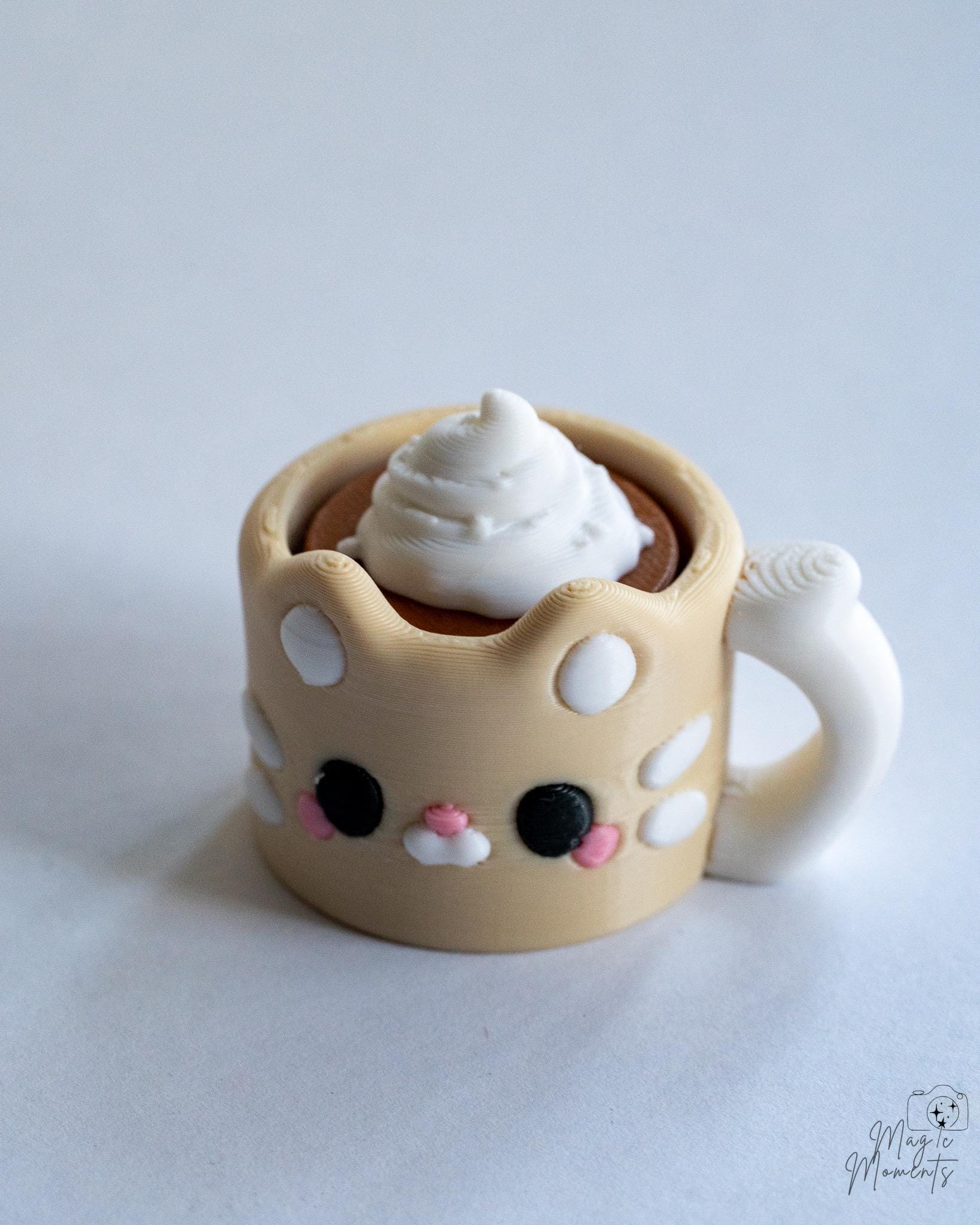 Cappuccino Cat Clicker – Satisfying Fidget Keychain