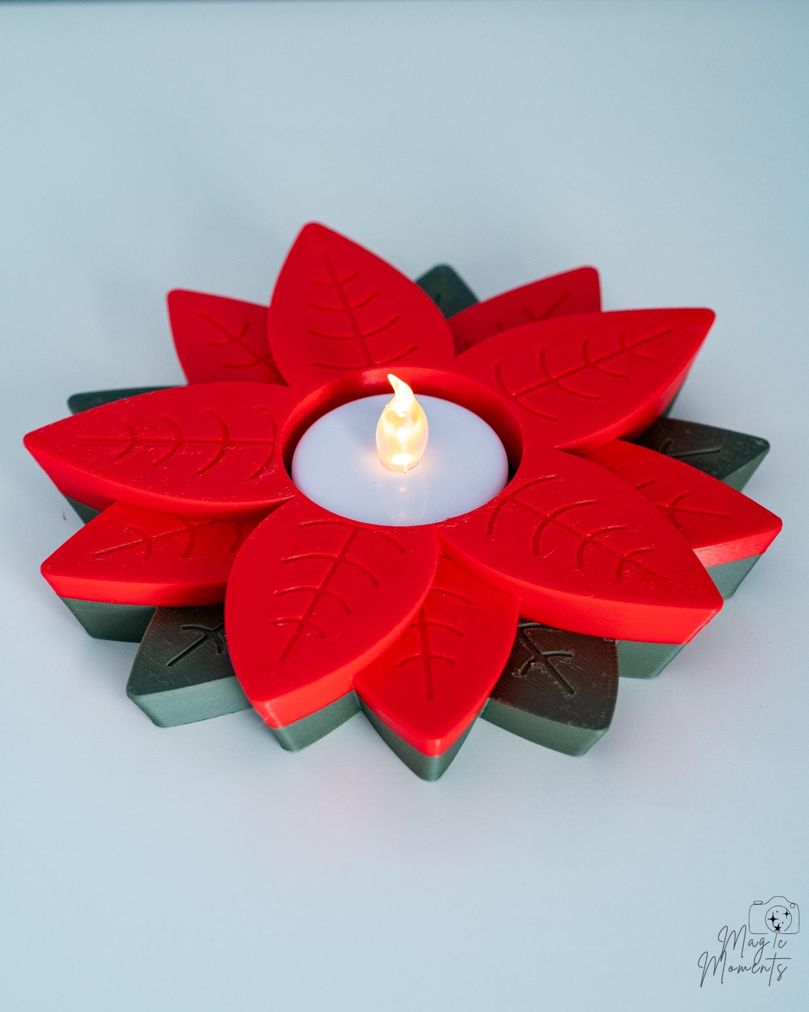 poinsettia tealight holder