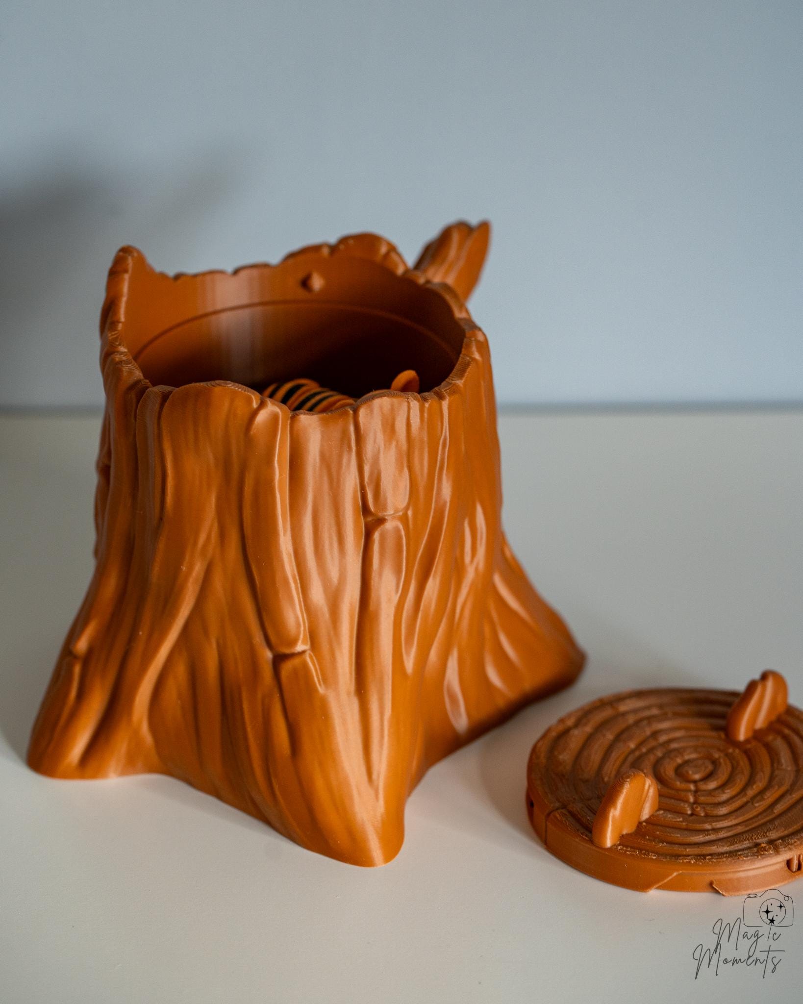 tree stump storage box 3d printed woodland decor