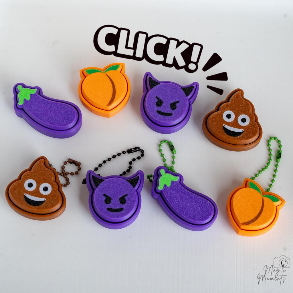 emoji fidget clickers 3d printed keychain collection