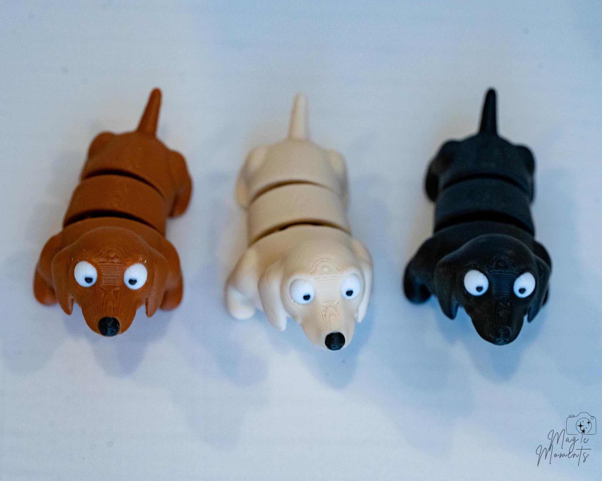 Dog figures viewed from above