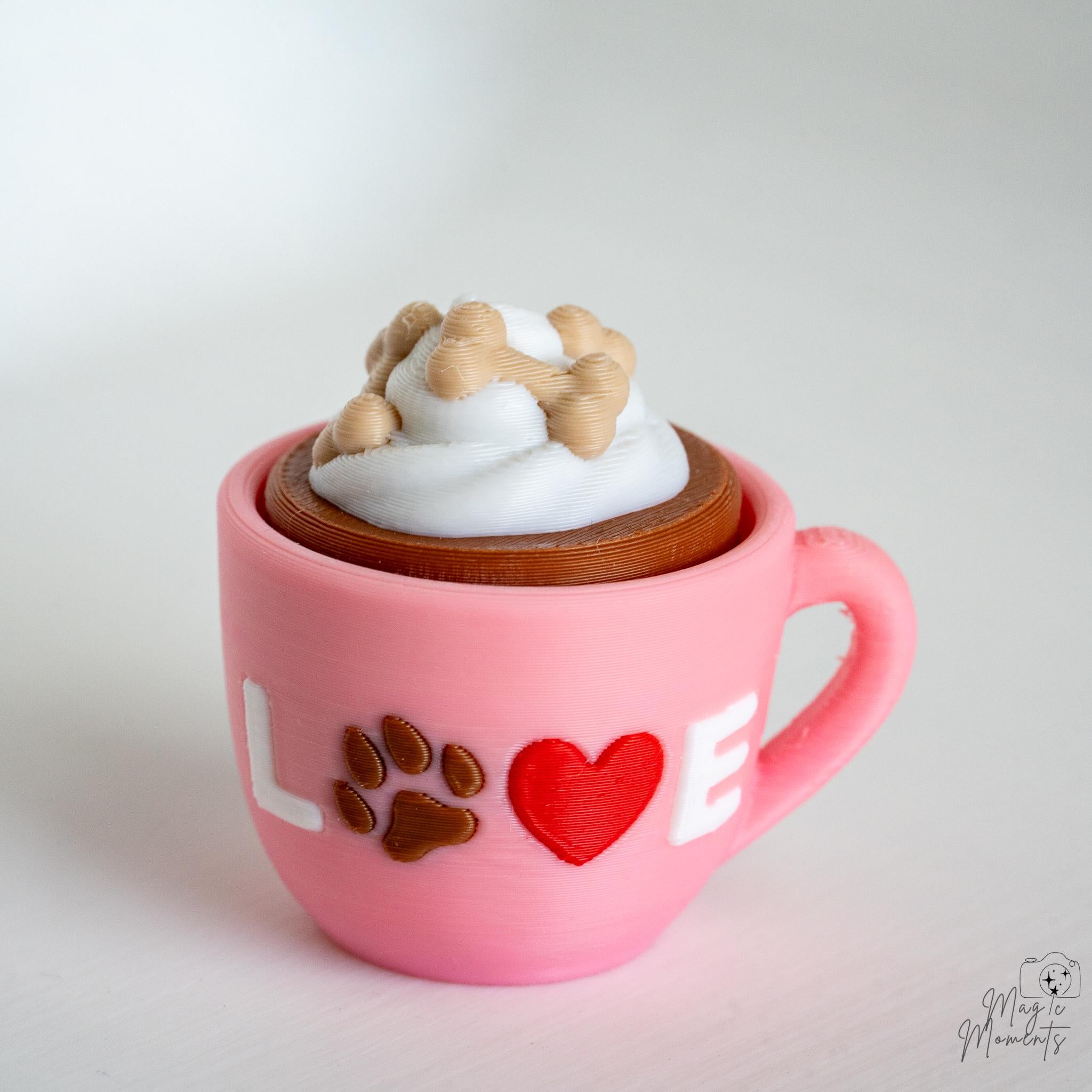 paw print coffee mug clicker 3d printed cute cup fidget