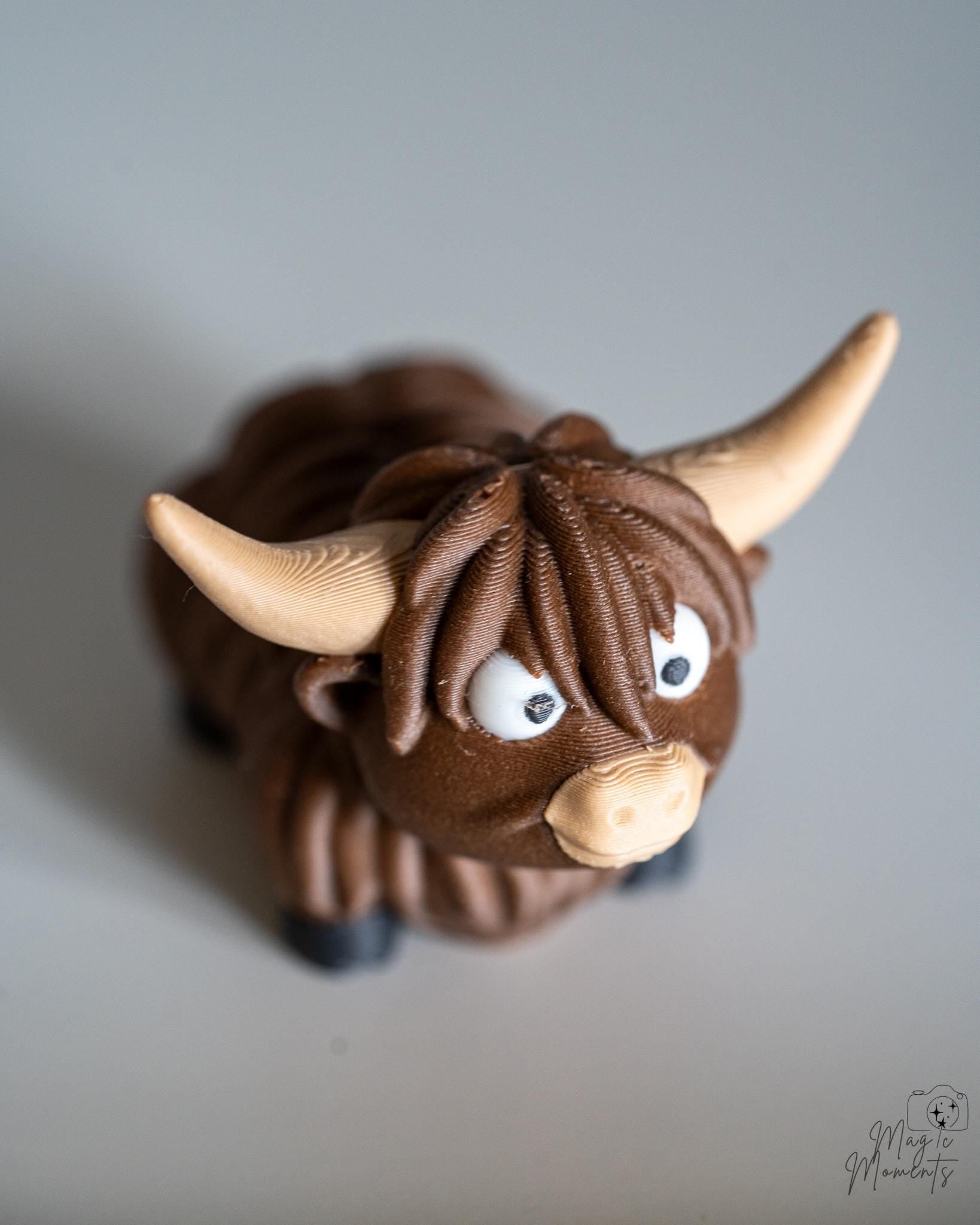 highland cow figurine 3d printed farm animal