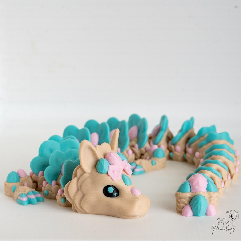 cute pastel dragon 3d printed articulated dragon figure