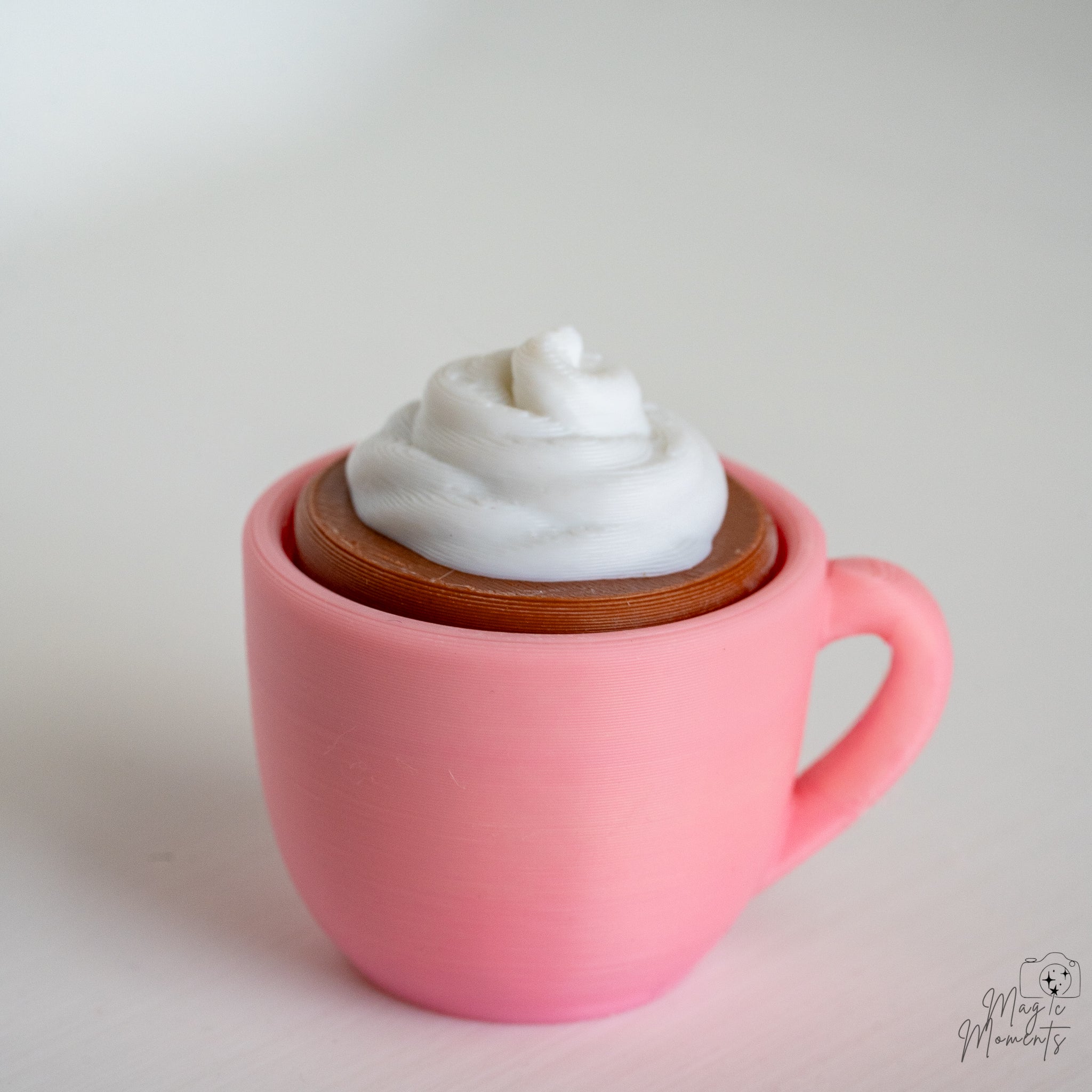 pink coffee cup fidget clicker 3d printed
