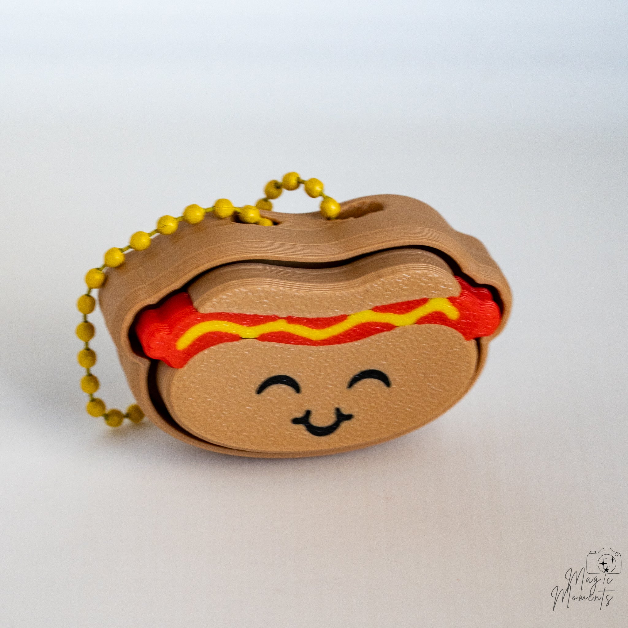 cute hotdog clicker keychain