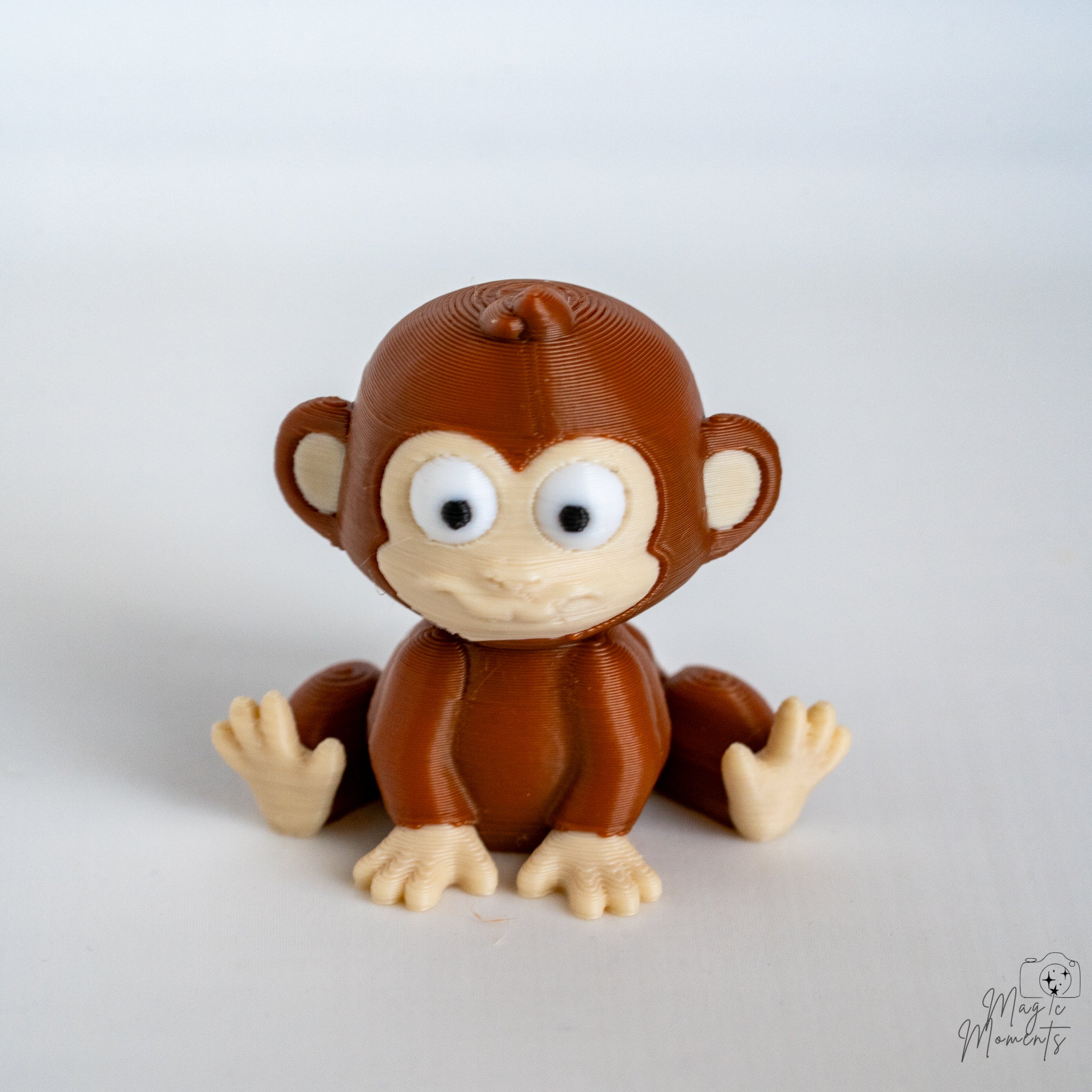 Articulated Monkey Set - 3D Printed Monkey Figurines with Tree Stump