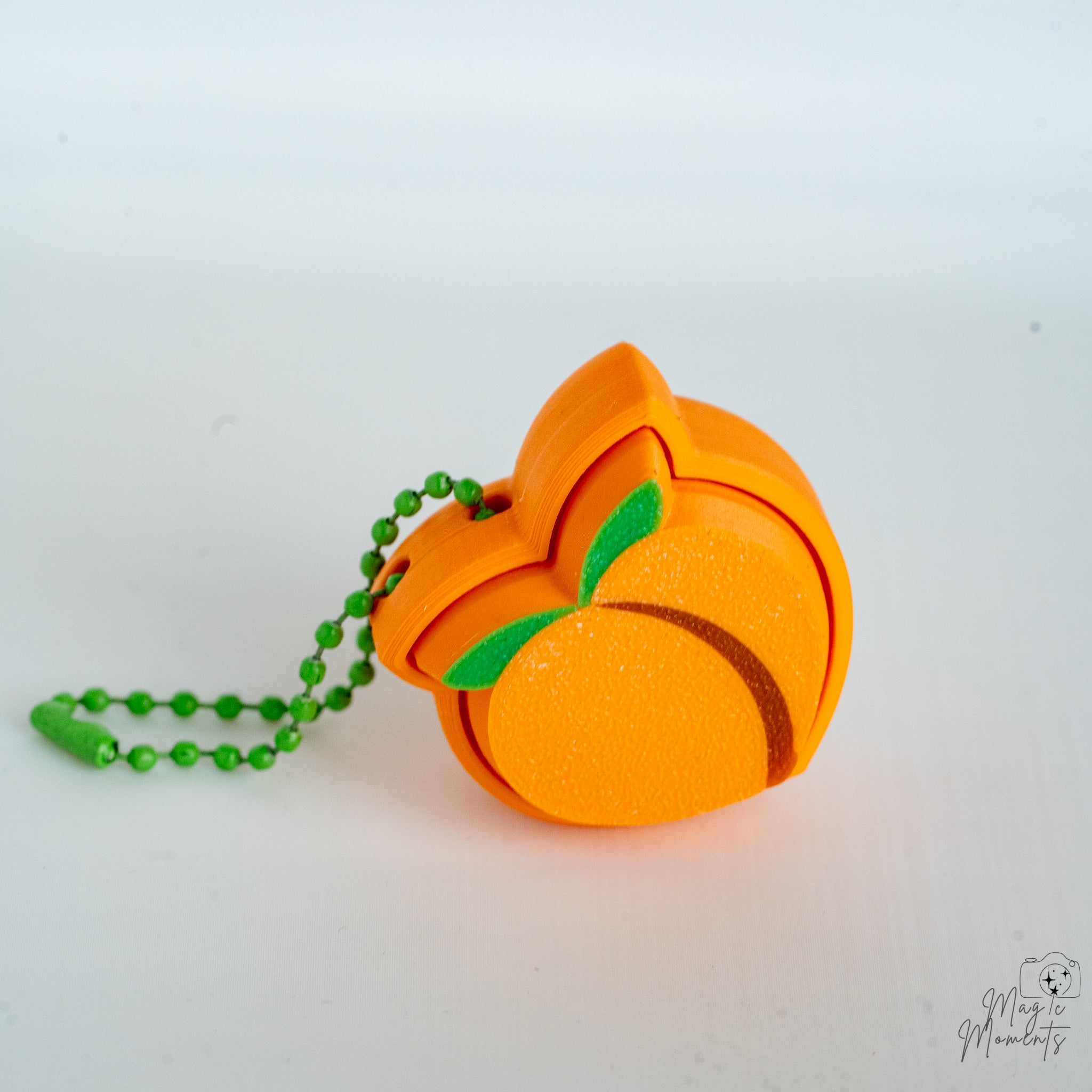 peach emoji keychain with chain 3d printed clicker
