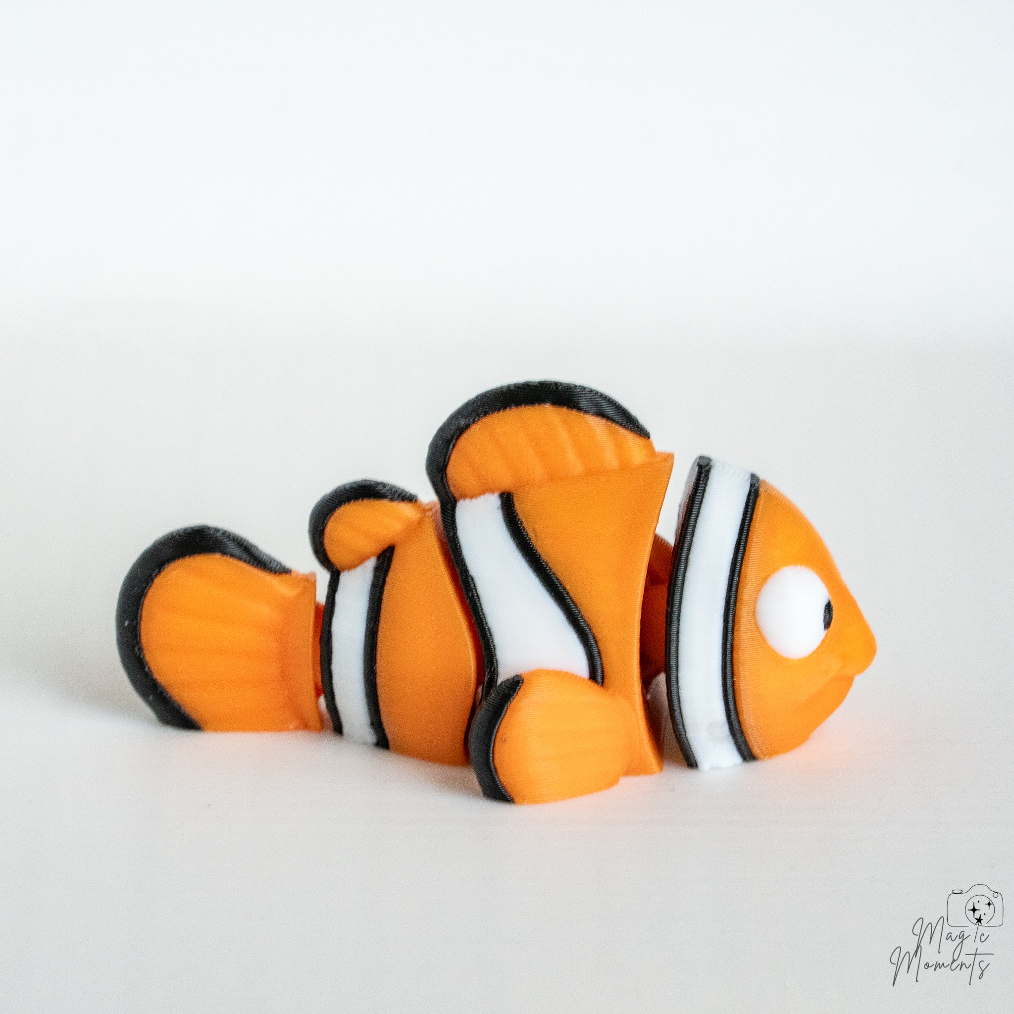 Articulated Fish Set - Koi, Salmon & Clownfish 3D Printed Decor