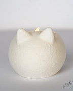 white cat tealight holder
