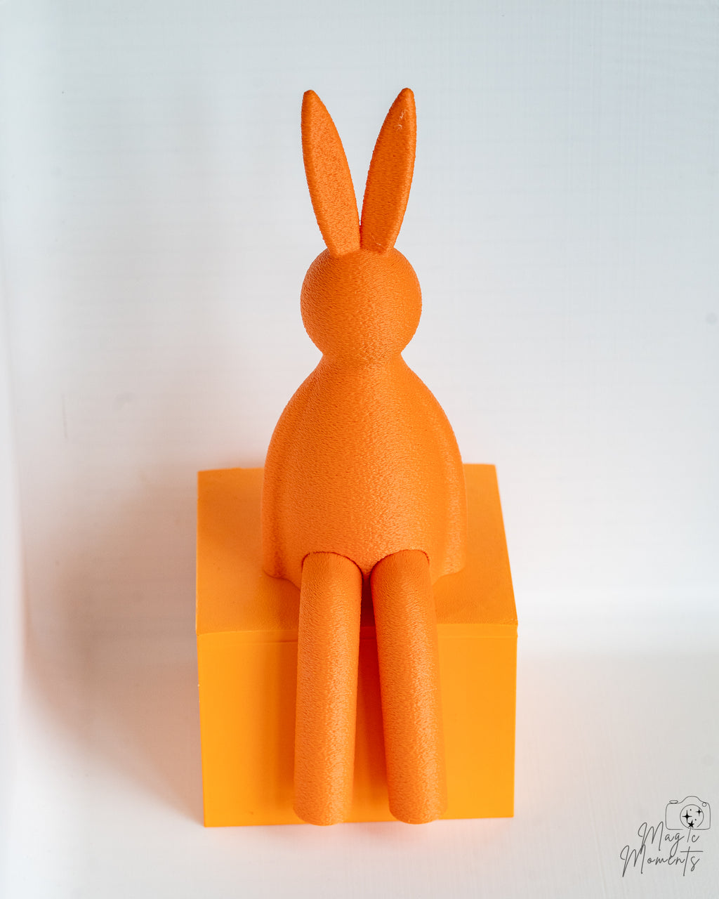orange easter bunny shelf sitter 3d printed rabbit decor