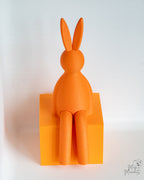 orange easter bunny shelf sitter 3d printed rabbit decor