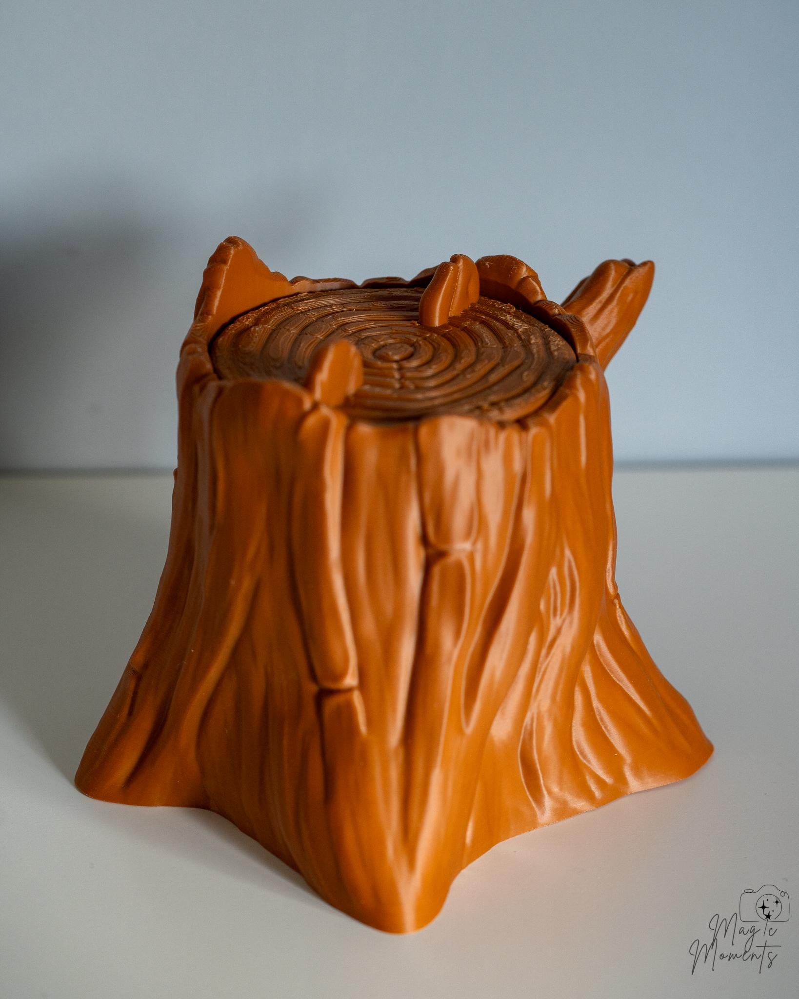 tree stump storage container