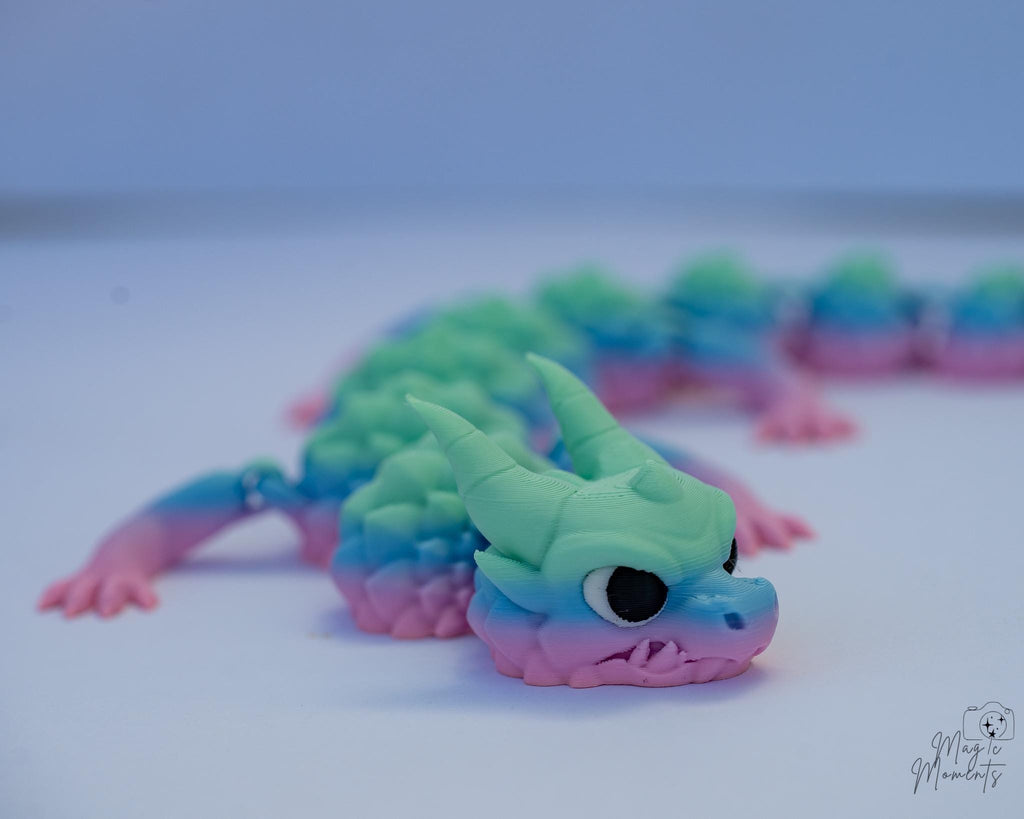 Pastel fantasy dragon with detailed crystal spikes