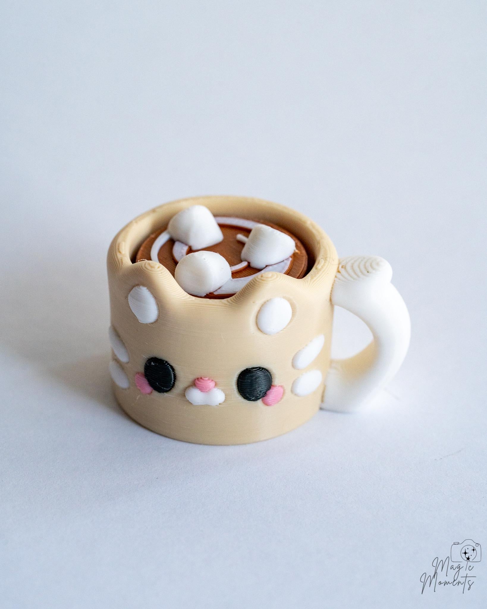 Cappuccino Cat Clicker – Satisfying Fidget Keychain