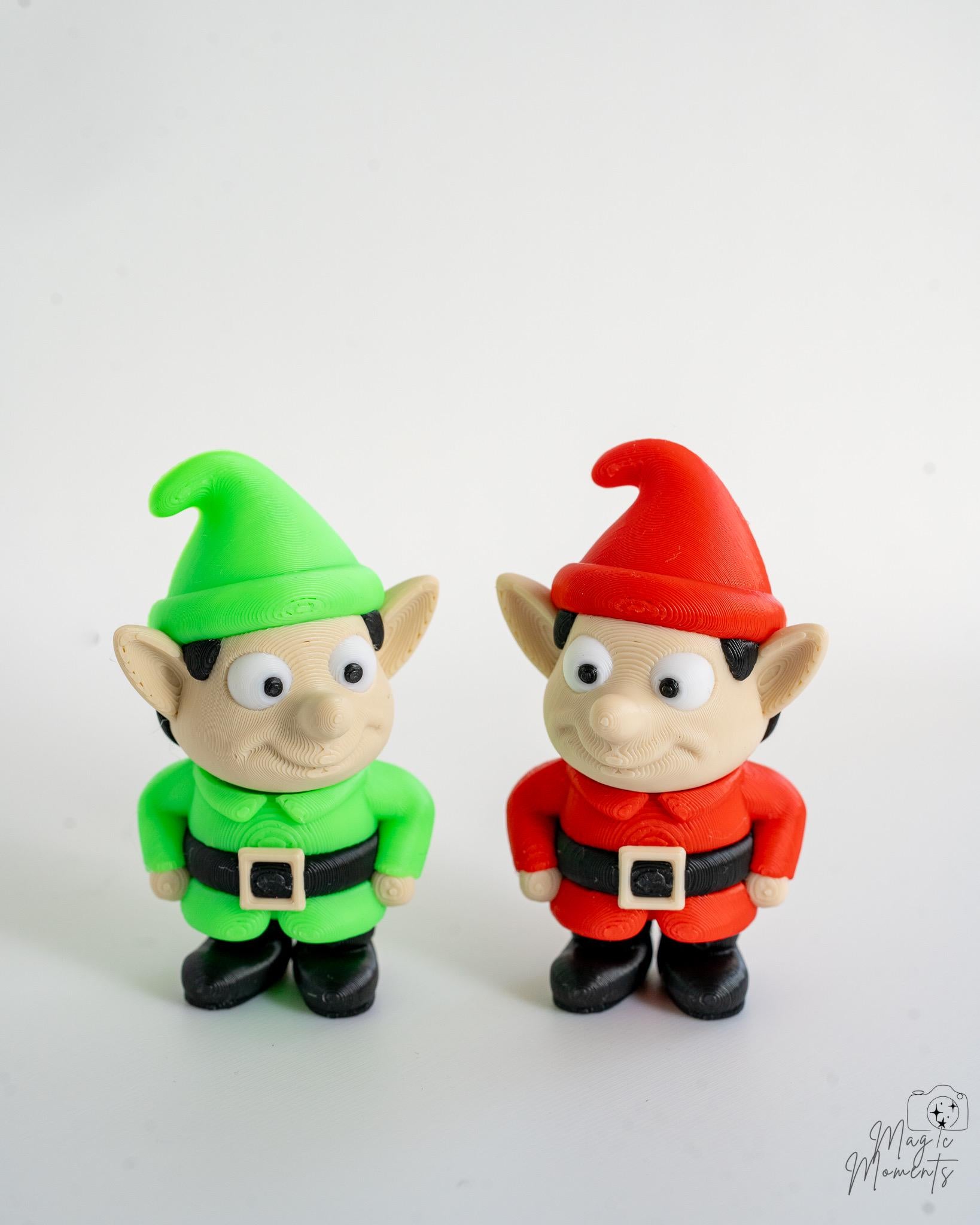 christmas elf pair 3d printed holiday figures