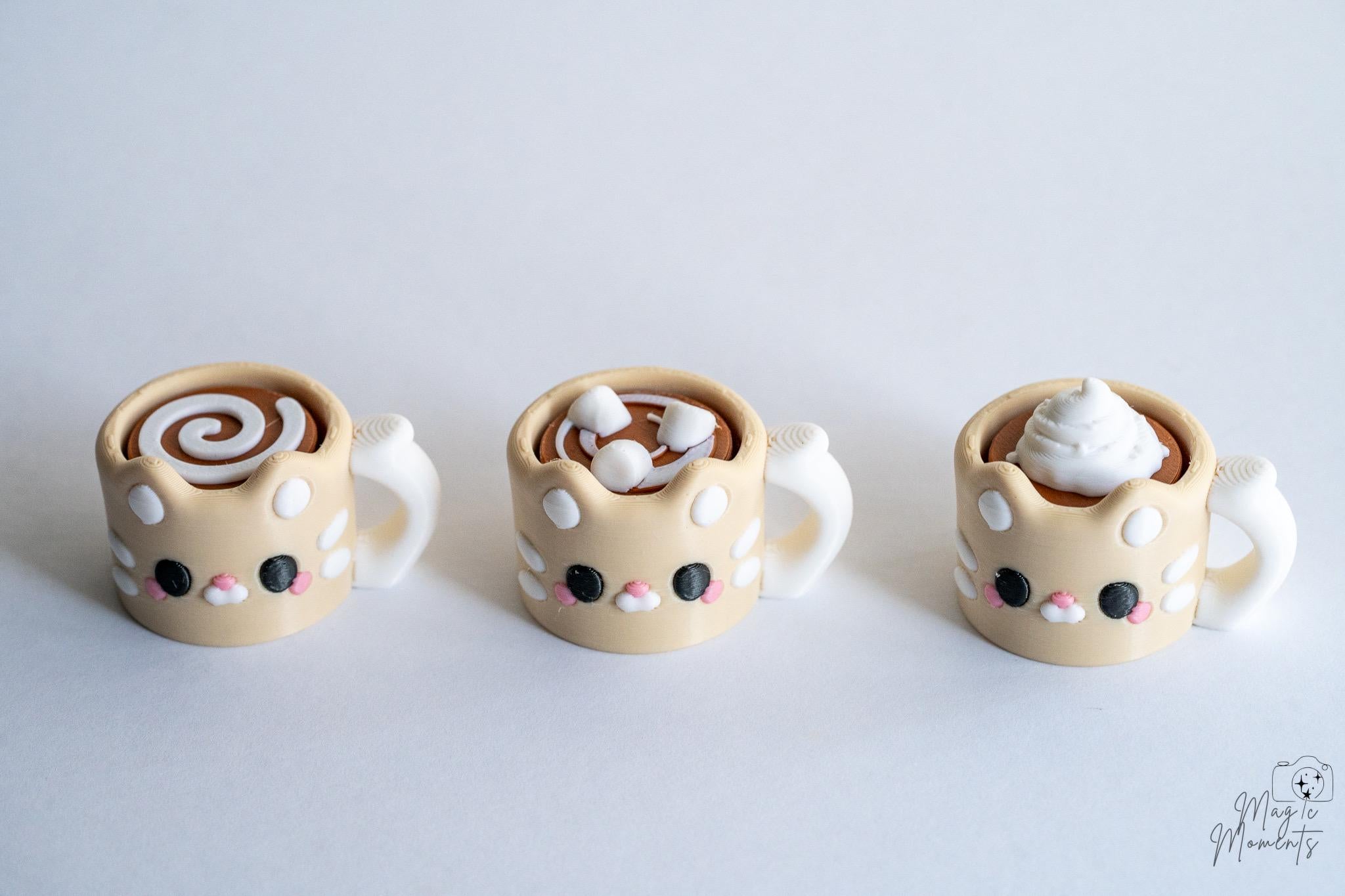 Cappuccino Cat Clicker – Satisfying Fidget Keychain