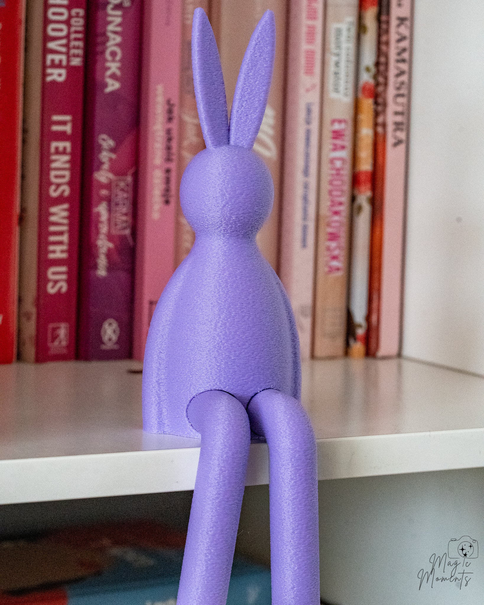 purple easter bunny shelf sitter 3d printed rabbit decor
