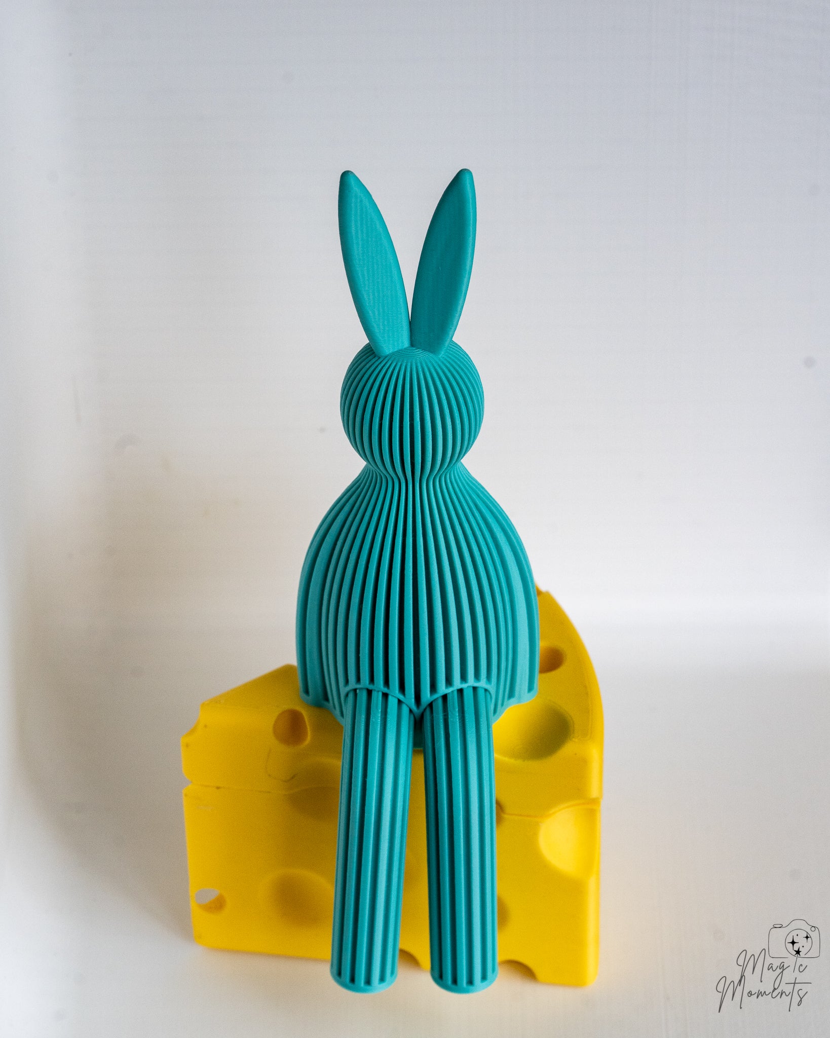 turqoise easter bunny figurine 3d printed rabbit decor