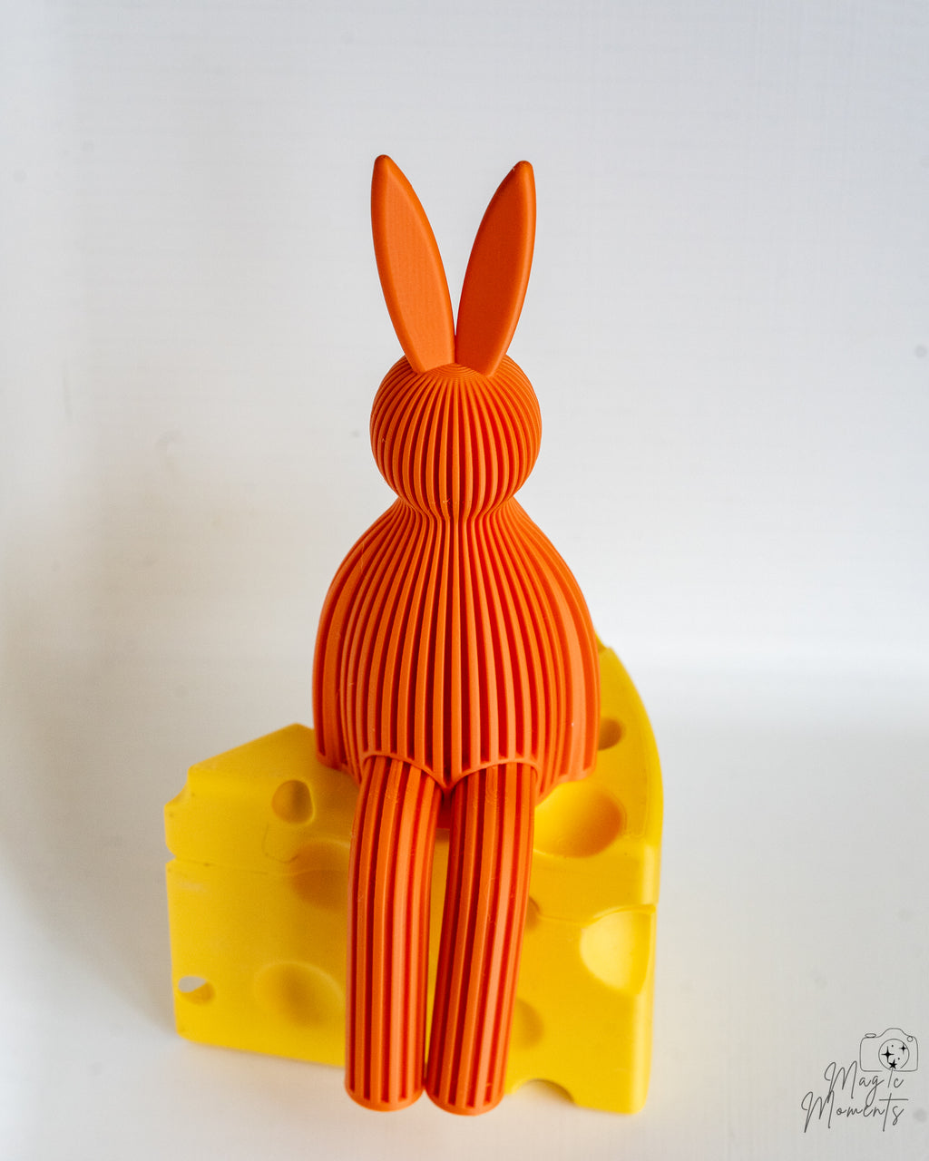 orange easter bunny figurine 3d printed rabbit decor