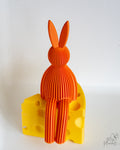 orange easter bunny figurine 3d printed rabbit decor