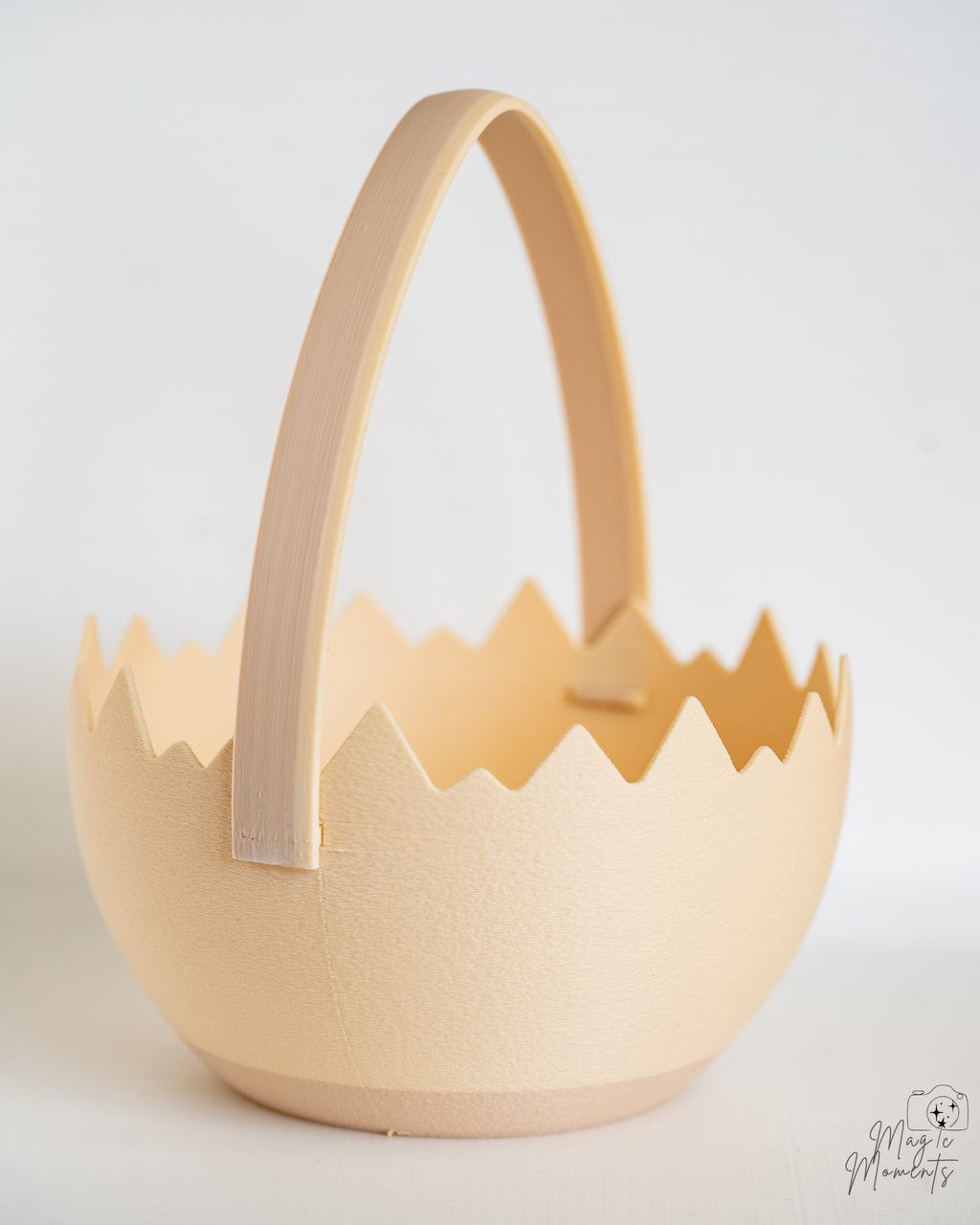 Decorative cracked egg basket for Easter decor