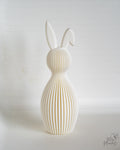 White ribbed bunny decorative figure