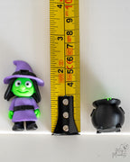 halloween figurine set size reference 3d printed with ruler