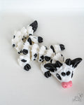 Articulated 3D printed Cow Dragon in black and white cow pattern decorative fantasy dragon 