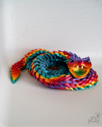Rainbow articulated snake figure